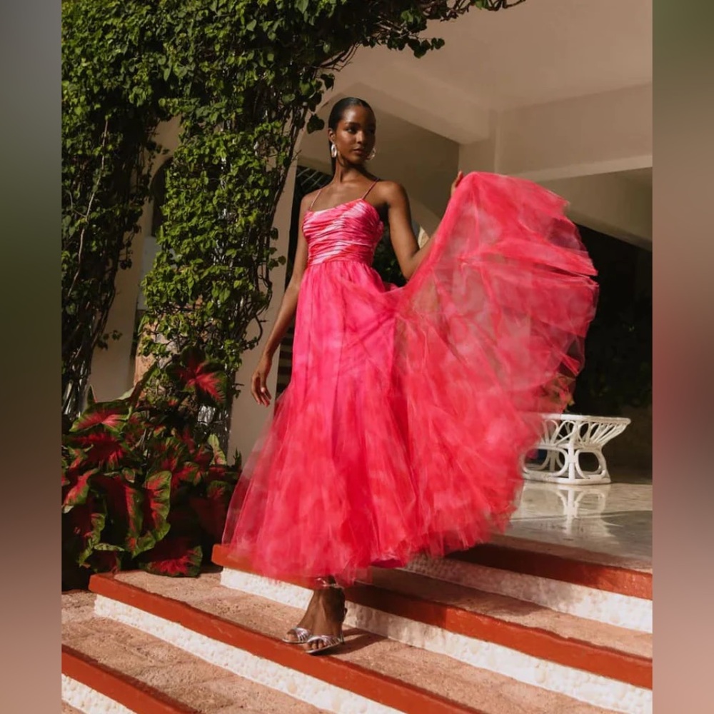 Hutch Toni Ruched Satin & Tulle Gown - Picture 2 of 6